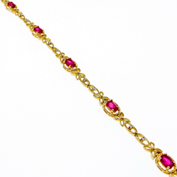 Sky Jewelry Серебряный браслет в позолоте 925 пробы со Шпинелью и Фианитами