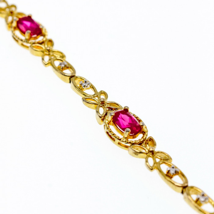 Sky Jewelry Серебряный браслет в позолоте 925 пробы со Шпинелью и Фианитами