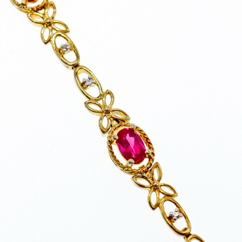 Sky Jewelry Серебряный браслет в позолоте 925 пробы со Шпинелью и Фианитами