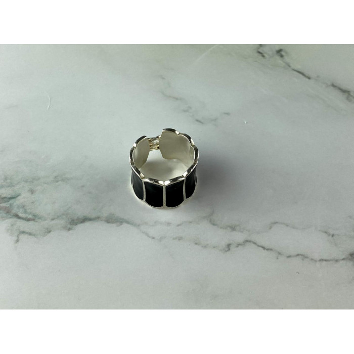 Sky Jewelry Серебряное Кольцо 925 пробы с Черной Эмалью *Корсет