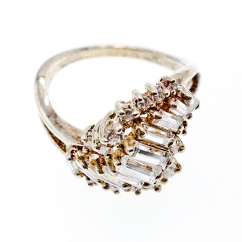 Sky Jewelry Серебряное Кольцо 925 пробы с Фианитами *Нежность*