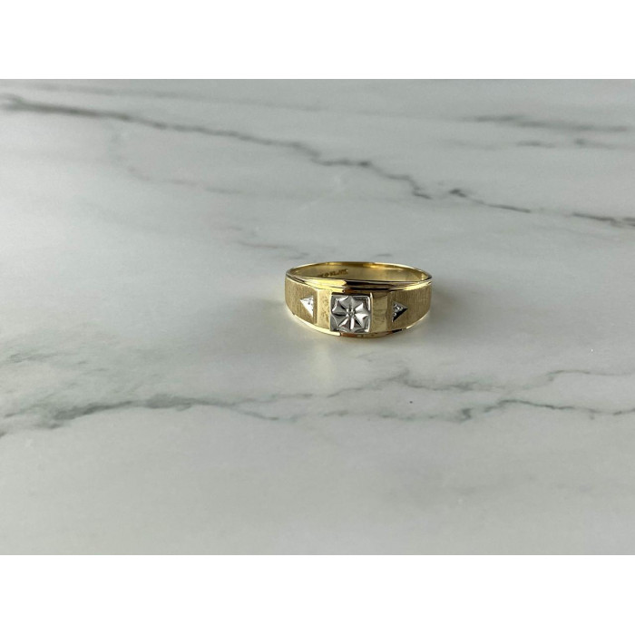 Sky Jewelry Мужское Золотое кольцо 10К (417 проба) с Бриллиантом