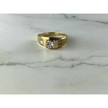 Sky Jewelry Мужское Золотое кольцо 10К (417 проба) с Бриллиантом