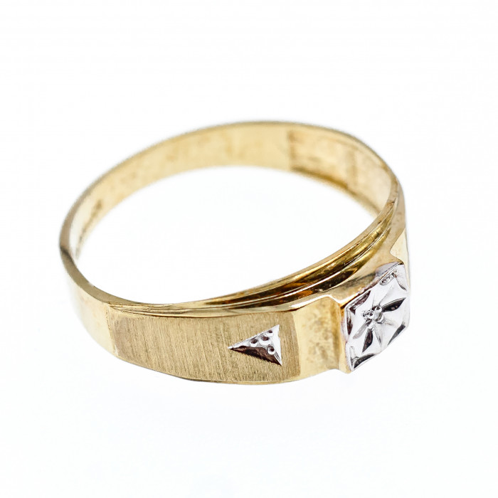 Sky Jewelry Мужское Золотое кольцо 10К (417 проба) с Бриллиантом