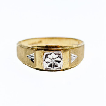 Sky Jewelry Мужское Золотое кольцо 10К (417 проба) с Бриллиантом