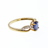 Sky Jewelry Золотое Кольцо с синим и белым  Сапфирами 10К (417 проба)