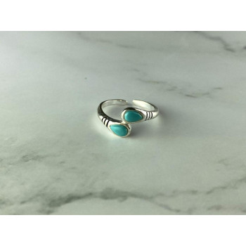 Sky Jewelry Серебряное кольцо 925 пробы со вставками из Бирюзы