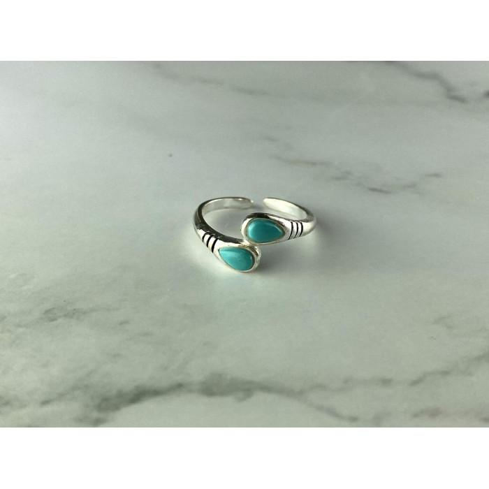 Sky Jewelry Серебряное кольцо 925 пробы со вставками из Бирюзы