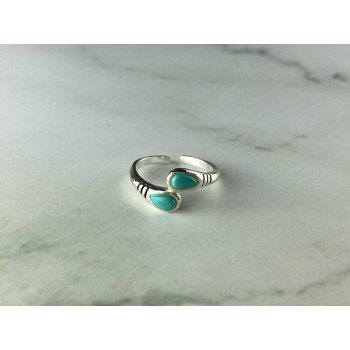 Sky Jewelry Серебряное кольцо 925 пробы со вставками из Бирюзы