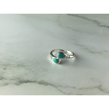 Sky Jewelry Серебряное кольцо 925 пробы со вставками из Бирюзы