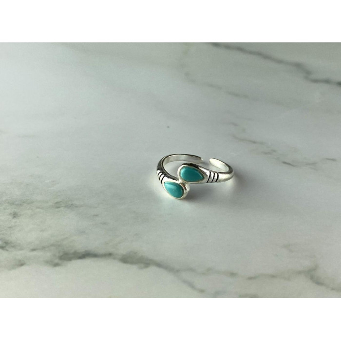 Sky Jewelry Серебряное кольцо 925 пробы со вставками из Бирюзы