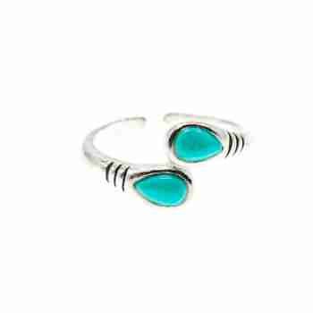 Sky Jewelry Серебряное кольцо 925 пробы со вставками из Бирюзы