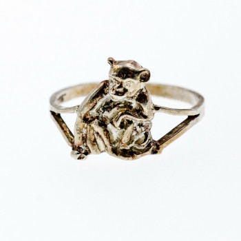 Sky Jewelry Серебряное кольцо 925 пробы  *Обезьяна с ребенком