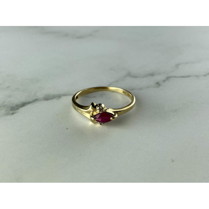 Sky Jewelry Золотое Кольцо с Рубином  и Бриллиантами