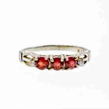 Sky Jewelry Серебряное Кольцо с камнями  Спессартин и Фианиты