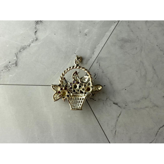 Sky Jewelry Серебряный кулон с натуральными Камнями  925 проба *Очаровательный Букет*