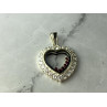 Sky Jewelry Серебряный Кулон с Фианитами и розовой Шпинелью 925 проба *Сердце*