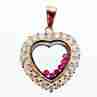 Sky Jewelry Серебряный Кулон с Фианитами и розовой Шпинелью 925 проба *Сердце*