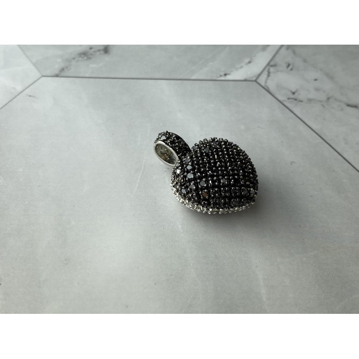 Sky Jewelry Серебряный Кулон с белой и черной Шпинелью 925 проба