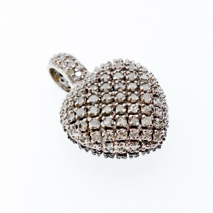 Sky Jewelry Серебряный Кулон с белой и черной Шпинелью 925 проба