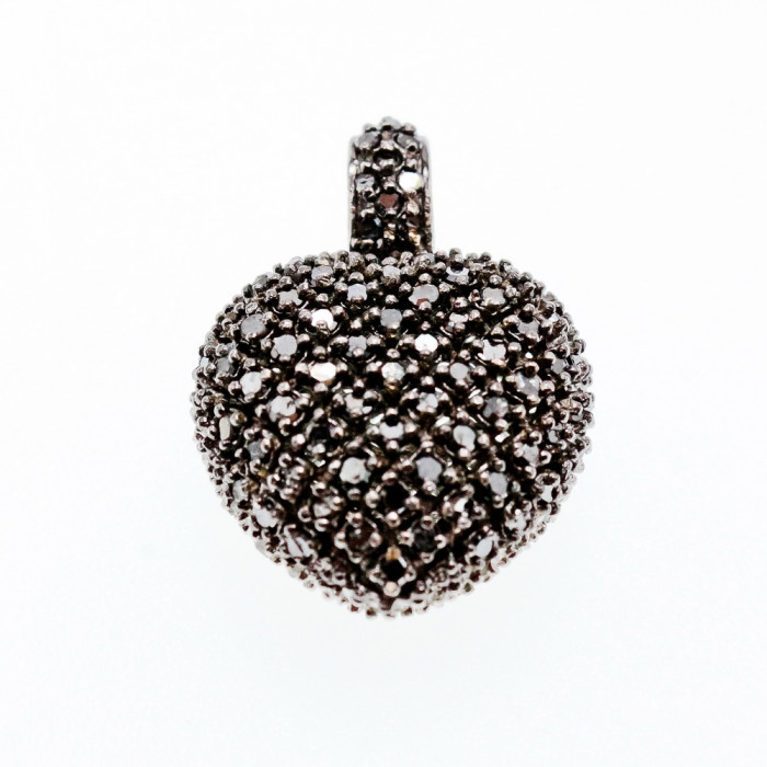 Sky Jewelry Серебряный Кулон с белой и черной Шпинелью 925 проба