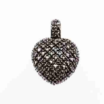 Sky Jewelry Серебряный Кулон с белой и черной Шпинелью 925 проба