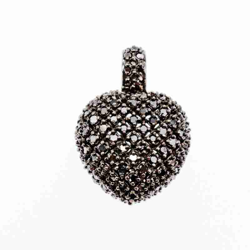 Sky Jewelry Серебряный Кулон с белой и черной Шпинелью 925 проба