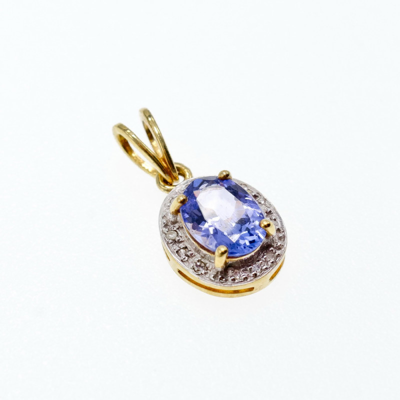 Sky Jewelry Золотой кулон с Танзанитом и Бриллиантами