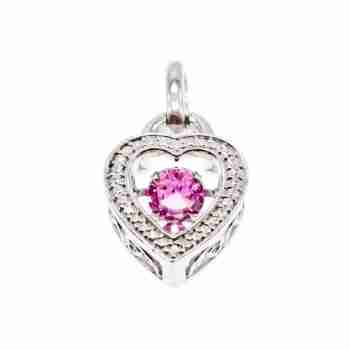 Sky Jewelry Серебряный Кулон с розовым Фианитом  925 проба *Сердце