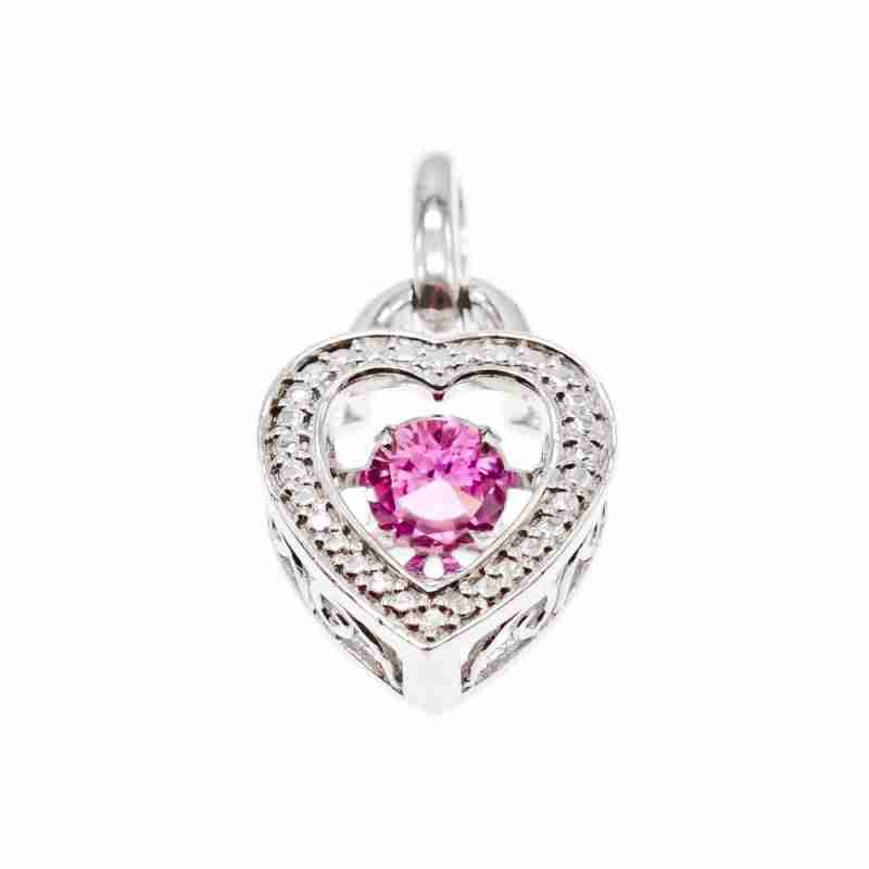 Sky Jewelry Серебряный Кулон с розовым Фианитом  925 проба *Сердце