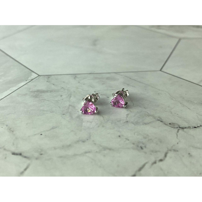 Sky Jewelry Серебряный Комплект с Морганитом и Фианитами *Сердце