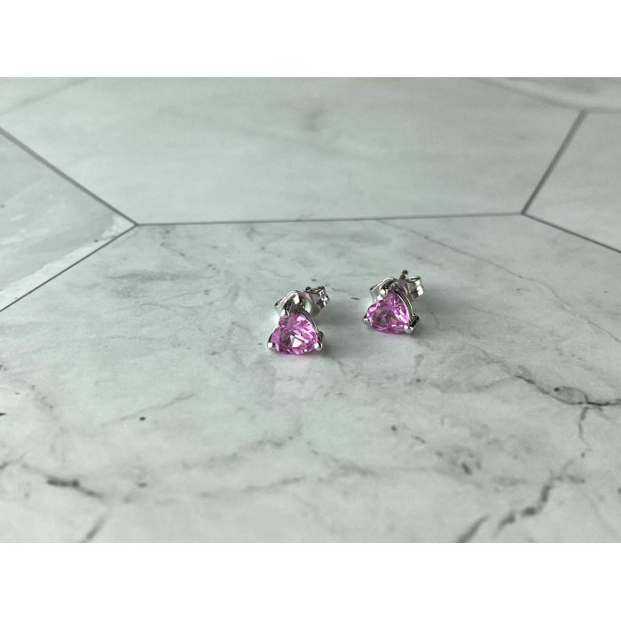 Sky Jewelry Серебряный Комплект с Морганитом и Фианитами *Сердце