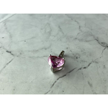 Sky Jewelry Серебряный Комплект с Морганитом и Фианитами *Сердце