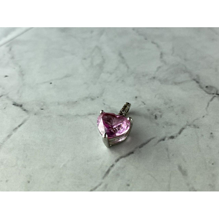 Sky Jewelry Серебряный Комплект с Морганитом и Фианитами *Сердце