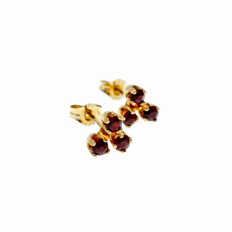 Sky Jewelry Золотые Серьги-гвоздики с Спессартином  14К (585 проба)