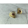 Sky Jewelry Золотые Серьги с Гранатом 14К (585 проба) *Сердце*