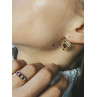 Sky Jewelry Золотые Серьги с Гранатом 14К (585 проба) *Сердце*