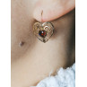 Sky Jewelry Золотые Серьги с Гранатом 14К (585 проба) *Сердце*