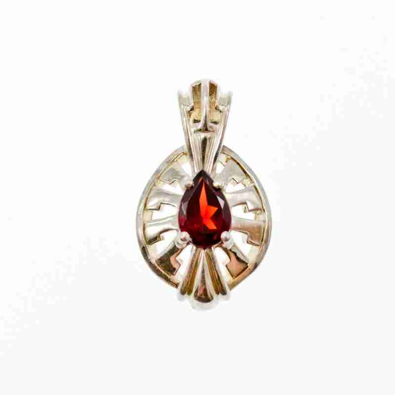Sky Jewelry Серебряный Кулон с Гранатом 925 проба