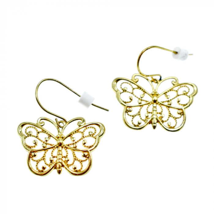 Sky Jewelry Серебряные Серьги 925 проба в позолоте   *Бабочки*