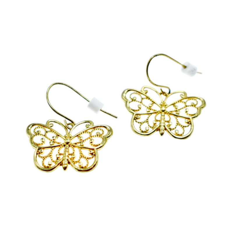 Sky Jewelry Серебряные Серьги 925 проба в позолоте   *Бабочки*