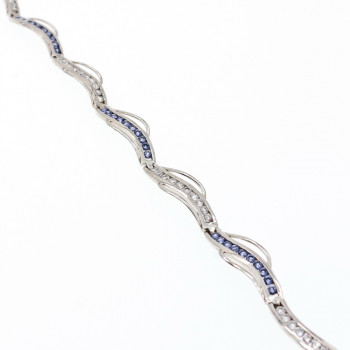 Sky Jewelry Серебряный Браслет с камнями Танзанит и белый Топаз