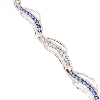 Sky Jewelry Серебряный Браслет с камнями Танзанит и белый Топаз