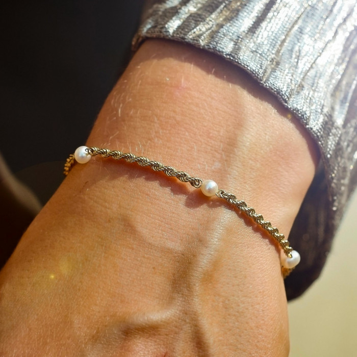 Sky Jewelry Золотой  Браслет 10К (417 проба) с Жемчугом