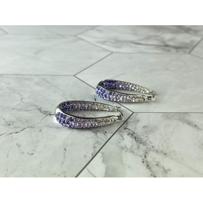 Sky Jewelry Серебряные Серьги 925 проба  с Фианитами  *Блеск*