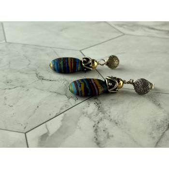 Sky Jewelry Серебряные серьги с Яшмой   *Сияй