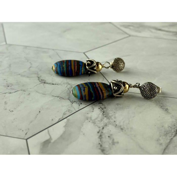 Sky Jewelry Серебряные серьги с Яшмой   *Сияй