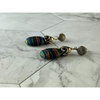 Sky Jewelry Серебряные серьги с Яшмой   *Сияй