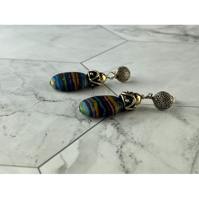 Sky Jewelry Серебряные серьги с Яшмой   *Сияй