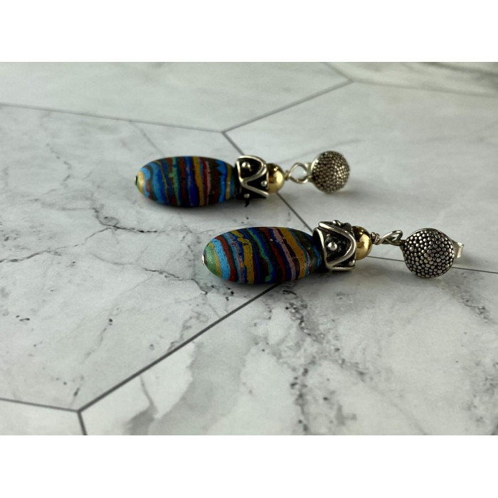 Sky Jewelry Серебряные серьги с Яшмой   *Сияй